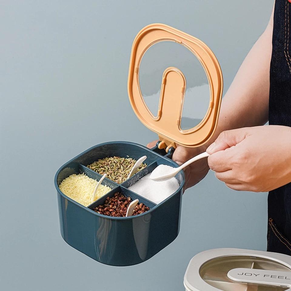 4 In 1 Kitchen Spice Box with Spoons