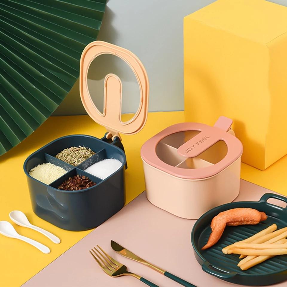 4 In 1 Kitchen Spice Box with Spoons
