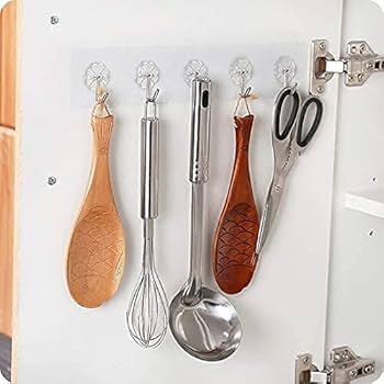 Self Adhesive Wall Hooks - 6 Hook Strip Pack OF 2