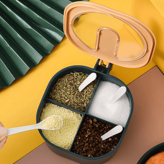 4 In 1  Kitchen Spice Box with Spoons
